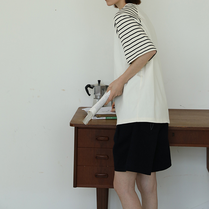 【2color】ラグランスリーブストライプTシャツ　Z00355