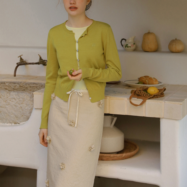 リボン＆立体フラワーAラインスカート《Z00821》