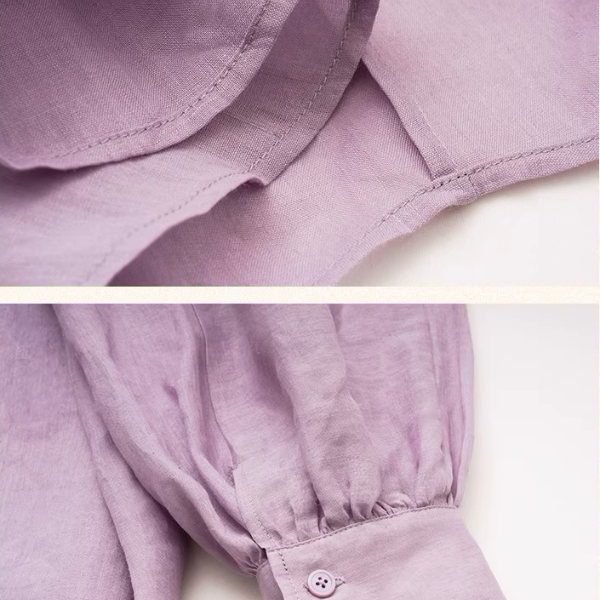 【4color】ランタンスリーブオーバーサイズシアーシャツ《Z00863》