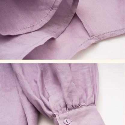 【4color】ランタンスリーブオーバーサイズシアーシャツ《Z00863》