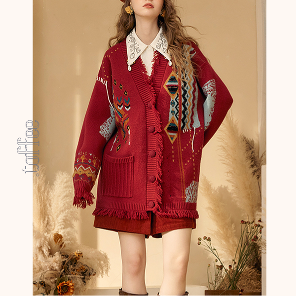 フラワー刺繡入りルーズシャツ　《Z00673》