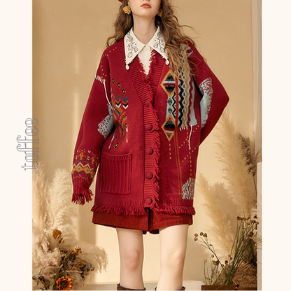 フラワー刺繡入りルーズシャツ　《Z00673》