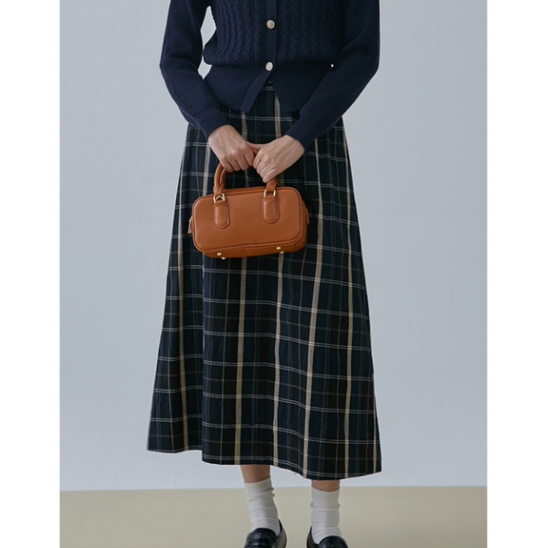 Aラインチェックスカート X-365