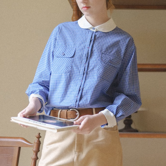 ドールカラータータンチェックシャツ《Z00907》