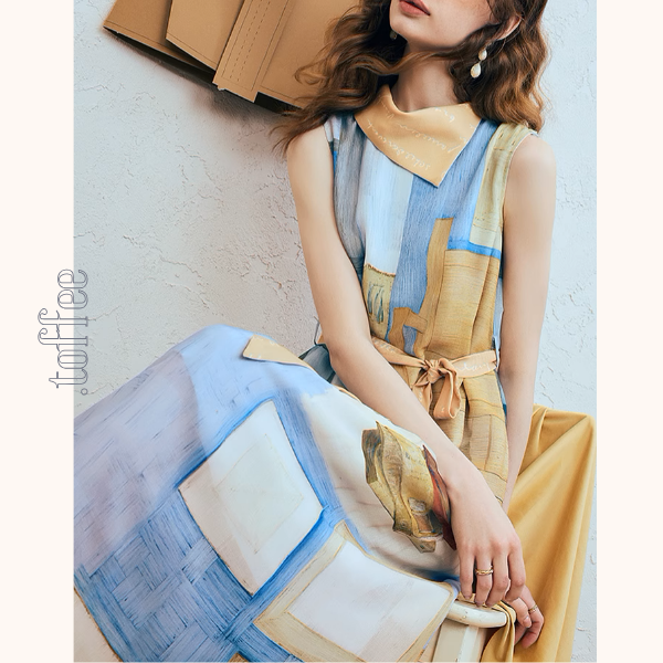 ルームプリントノースリーブワンピース《Z00980》