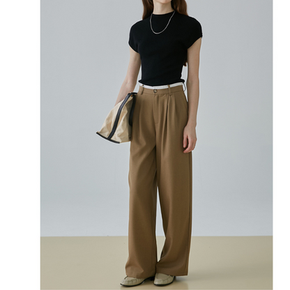 【2color】タック入りシンプルスラックス X-379