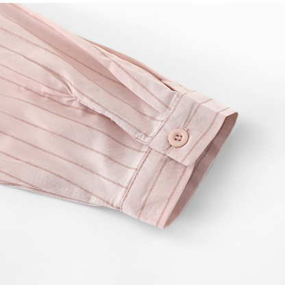 【3color】ピンストライプシャツ+キャミソールセットアップ X-223