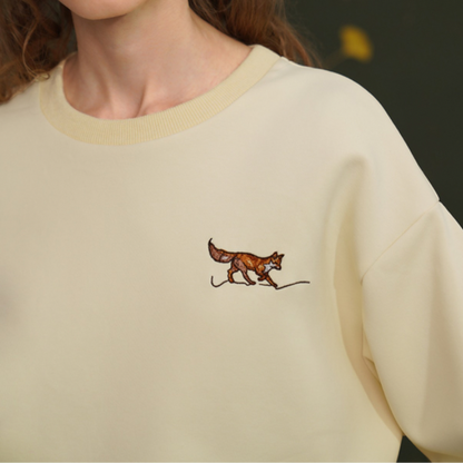 【２color】フォックス刺しゅうのバッグスリーブトップス AU-463