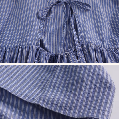 ブルーストライプロングキャミワンピース《Z01015》