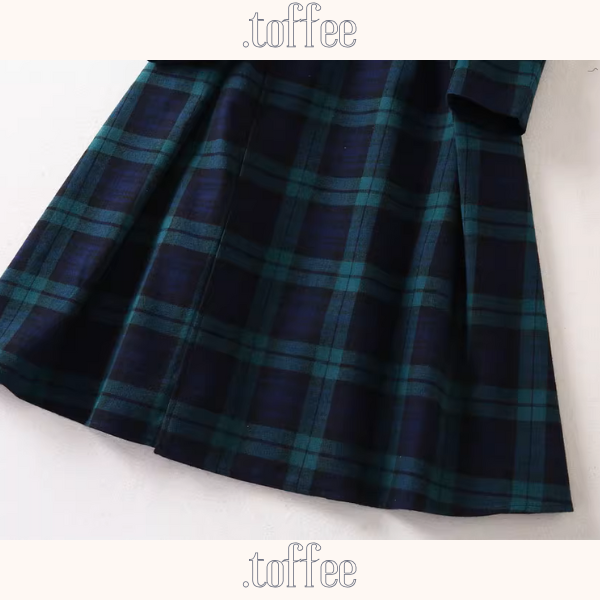 純綿タータンのスリムエレガントワンピ《Z01247》