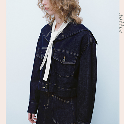 セーラーカラーデニムジャケット Z00278