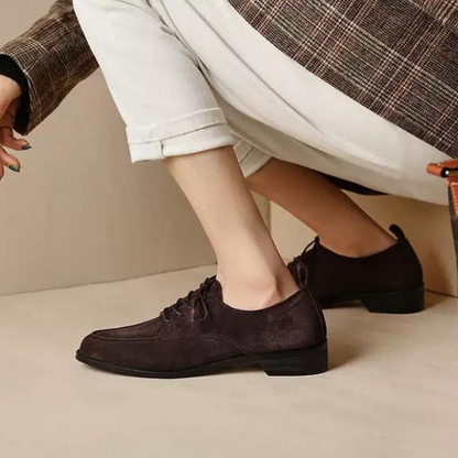 【２color】レトロデザインレースアップローファー　AU-283