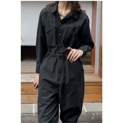 【２color】ウエストベルトメンズライクジャンプスーツ　AU-224