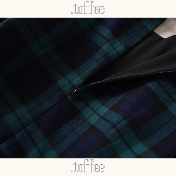 純綿タータンのスリムエレガントワンピ《Z01247》