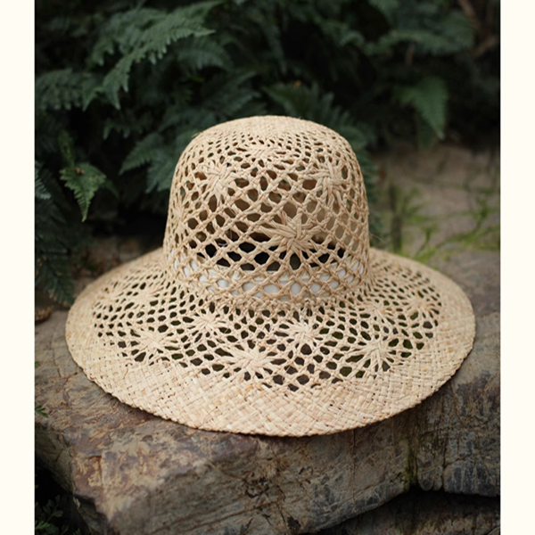 透かし編みストローハット　Z00400