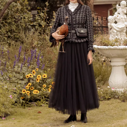 【2color】メッシュフェアリーロングスカート Z00189