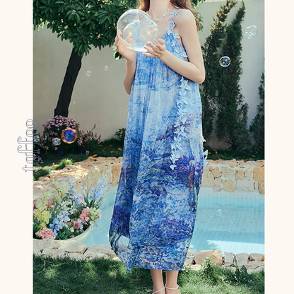 レイヤード風マリンテイストサスペンダーワンピース《Z00970》