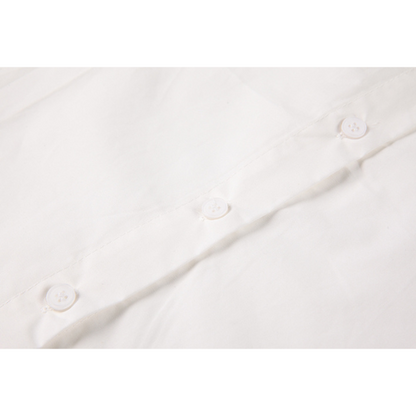 フラワーモチーフ付きフロントカッティングシャツ X-312