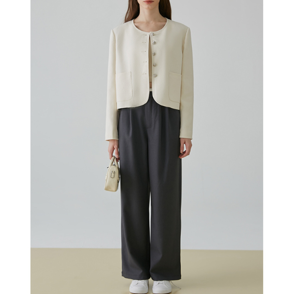 【2color】タック入りシンプルスラックス X-379