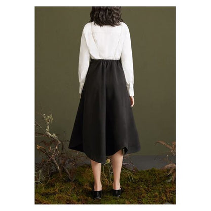 バンビ刺繍サスペンダースカート C0075