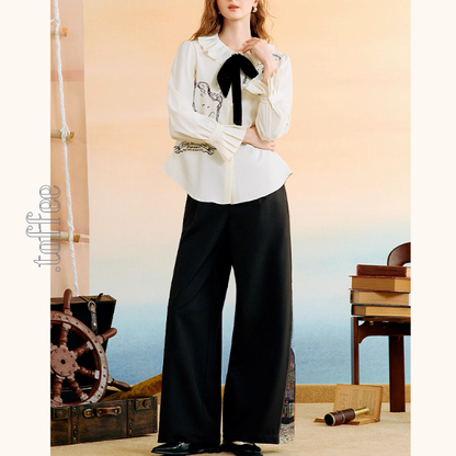 黒リボンと夢の風景ブラウス《Z01131》