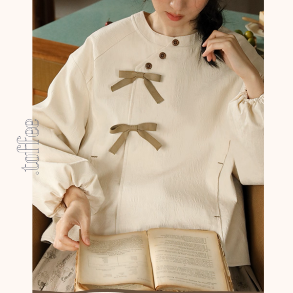 小さなリボンの詩的トップス《Z01139》