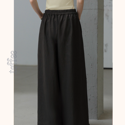 深みブラウンのシックワイドパンツ《Z01087》