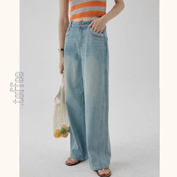 刺繍入りワイドデニムパンツ《Z01097》