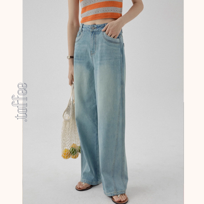 刺繍入りワイドデニムパンツ《Z01097》