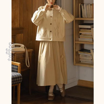 野に咲く花をまとって—刺繍レースカーディガン《Z01144》