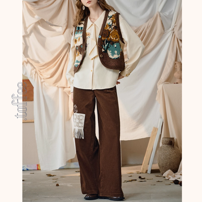 アートと遊び心を編んだニットベスト《Z01125》