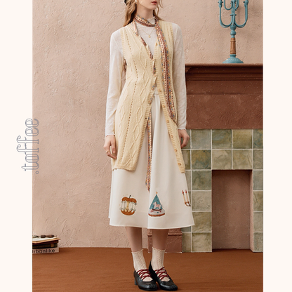 ヴィンテージ調プリントフレアスカート《Z01102》