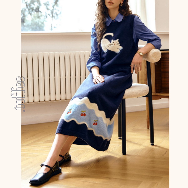 夢の上で跳ねる猫と小さな果実たちのセットアップ《Z01146》