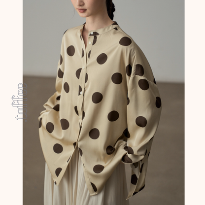 リズムを奏でる、大きな水玉シャツ《Z01120》