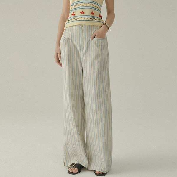 ストライプストレートパンツ Z00383