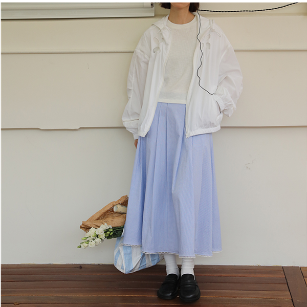 【2color】お花モチーフの中空フードジャケット　Z00353