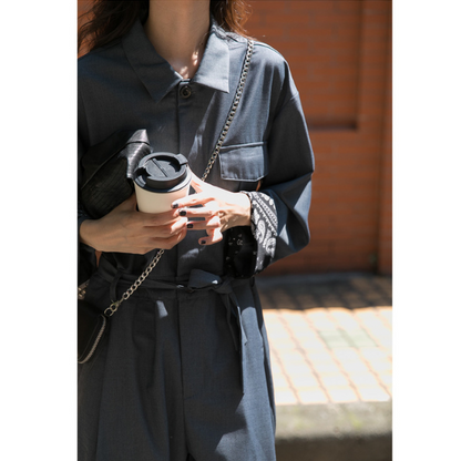 ウエストベルトワントーンジャンプスーツ　AU-222