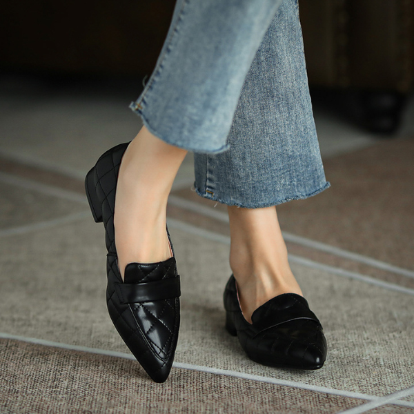 【２color】キルティングブリティッシュスタイルレザーシューズ　AU-122