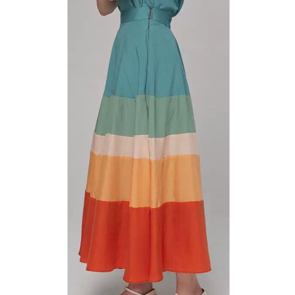 【２color】マルチカラーAラインスカート w-041