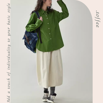 【2color】ワイドレッグコットンミディスカート Z00250