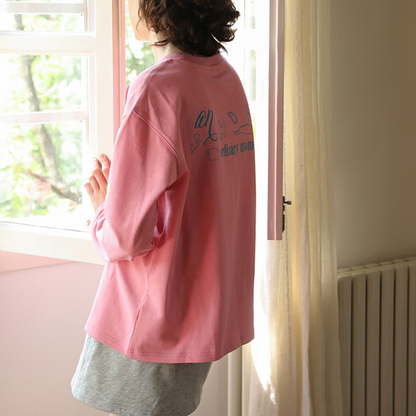 クルーネックプリントロングTシャツ　Z00441