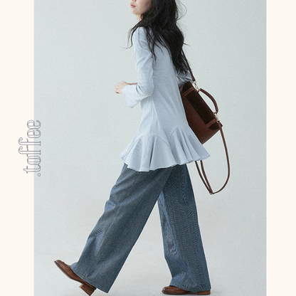 ボタンディテールペプラムトップ《Z00837》