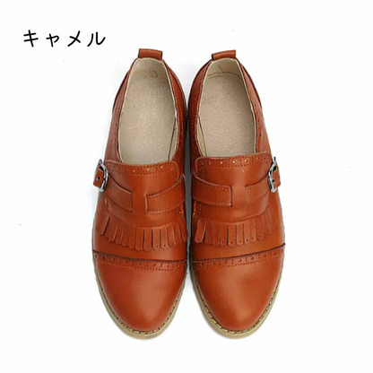 【５color】オックスフォードカジュアルフラットシューズ w-117