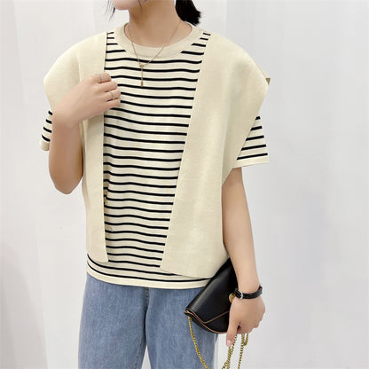 【２color】フェイクレイヤードのニットＴシャツ sp0342