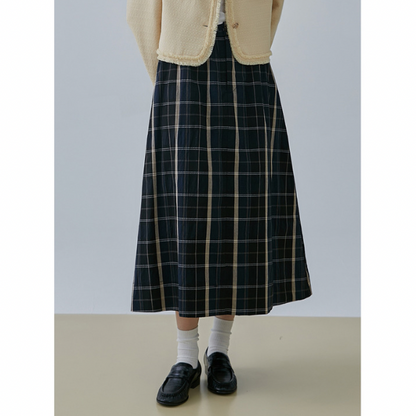 Aラインチェックスカート X-365