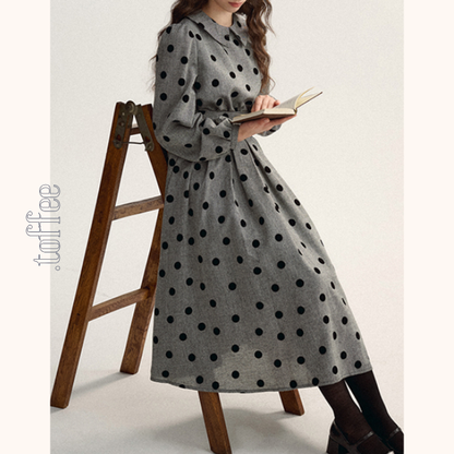 グレートップ＆ロングスカートのポルカドットセットアップ　Z00529