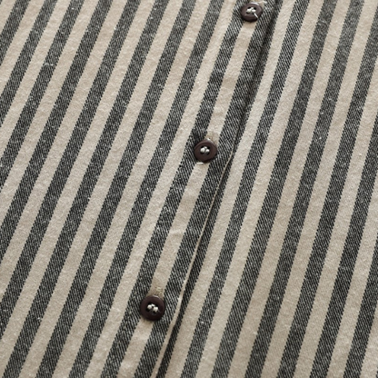 【4color】胸ポケット付きストライプ柄ボタンダウンシャツ　《Z00727》