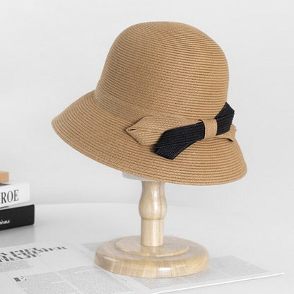 【2color】バイカラーリボンストローハット Z00381
