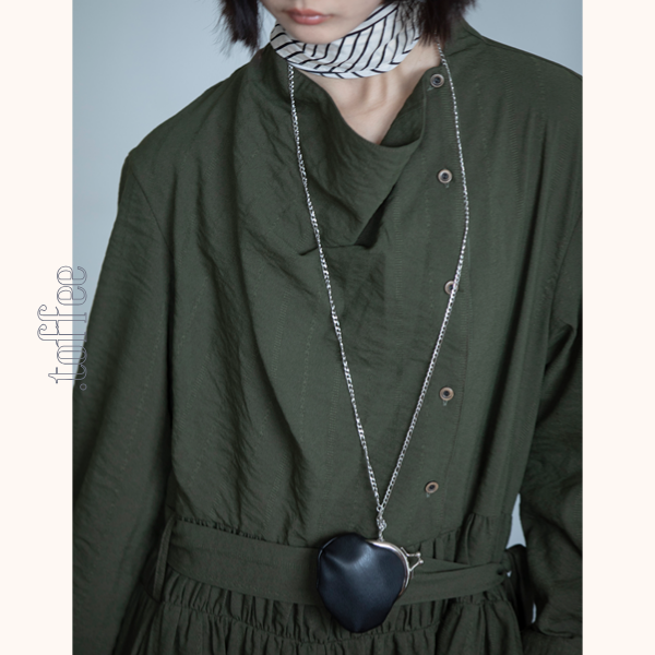 【2color】斜め前立てロングワンピース　Z00551