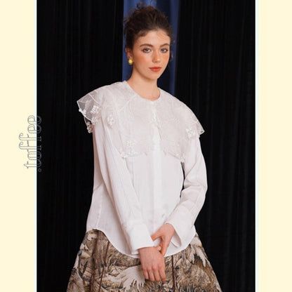 フェアリーレースを纏う：聖なるクラシックブラウス 《C0194》